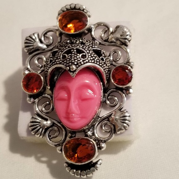🌺BOGO New*Vintage Pink Goddess, Garnet 925 Ring - Picture 3 of 7